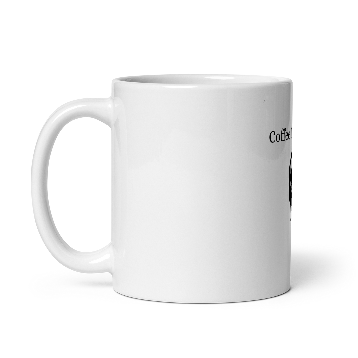 White glossy mug